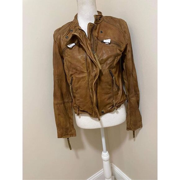 Free People Leather Jacket in Burn Size S - Picture 1 of 5